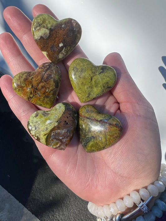 Green Opal Hearts