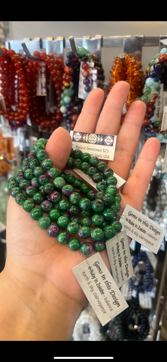 Ruby in Zoisite Gemstone Bracelets