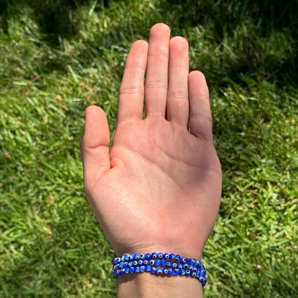 Bracelet - 4mm Dark Blue Evil Eye