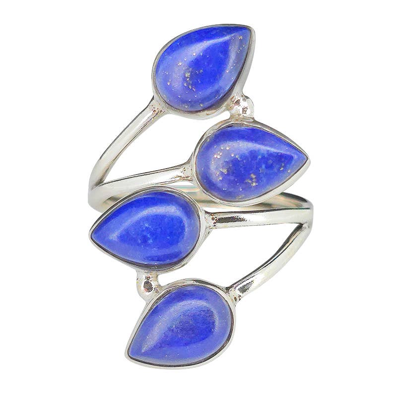 Multi Stone Lapis Adjustable Ring