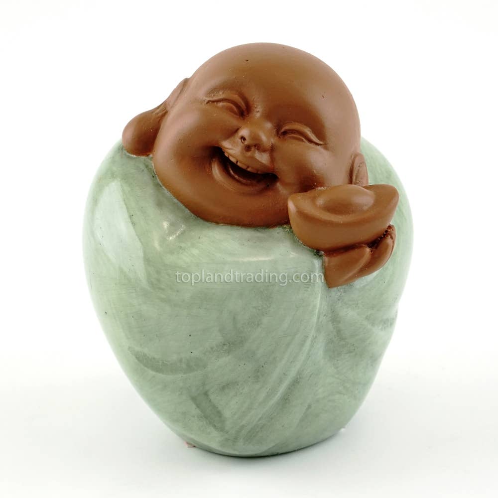 Happy Buddha With Golden Nugget