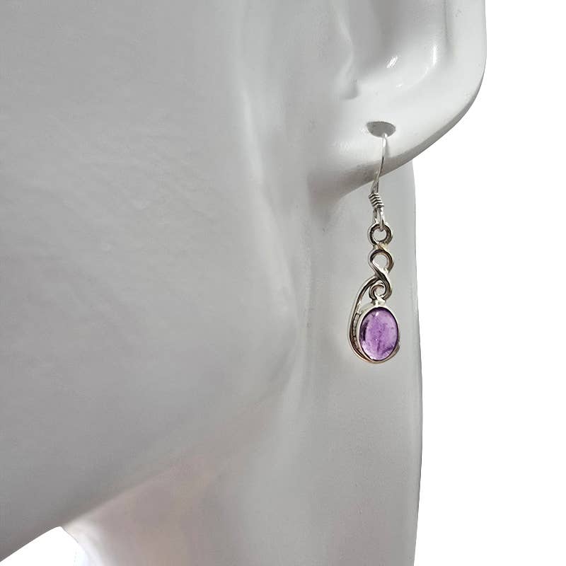 Amethyst Sterling Silver Dangle Earrings
