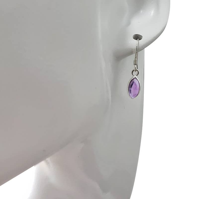 Amethyst Sterling Silver Dangle Earrings