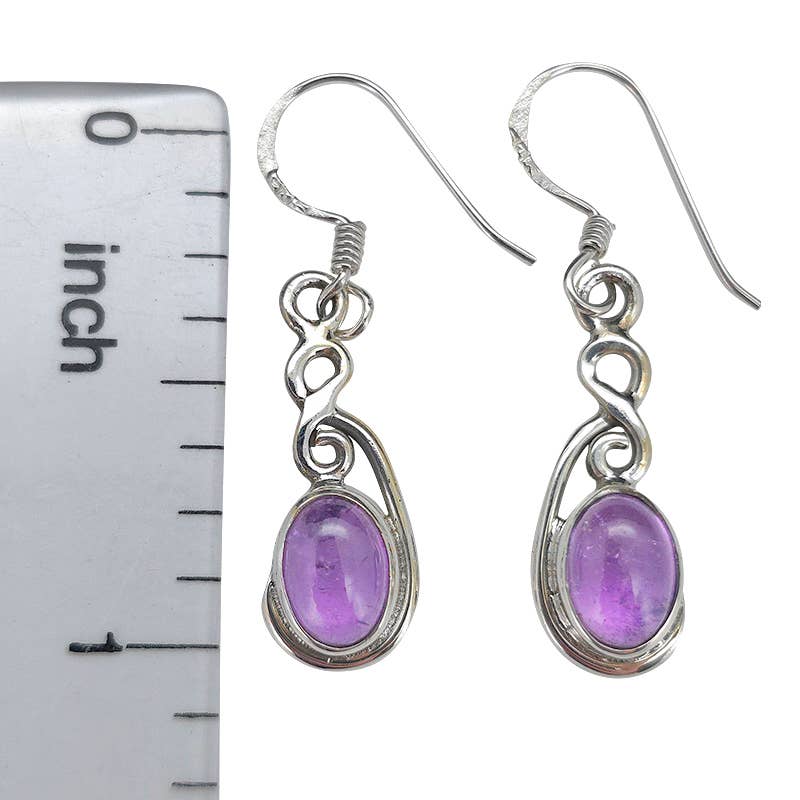 Amethyst Sterling Silver Dangle Earrings