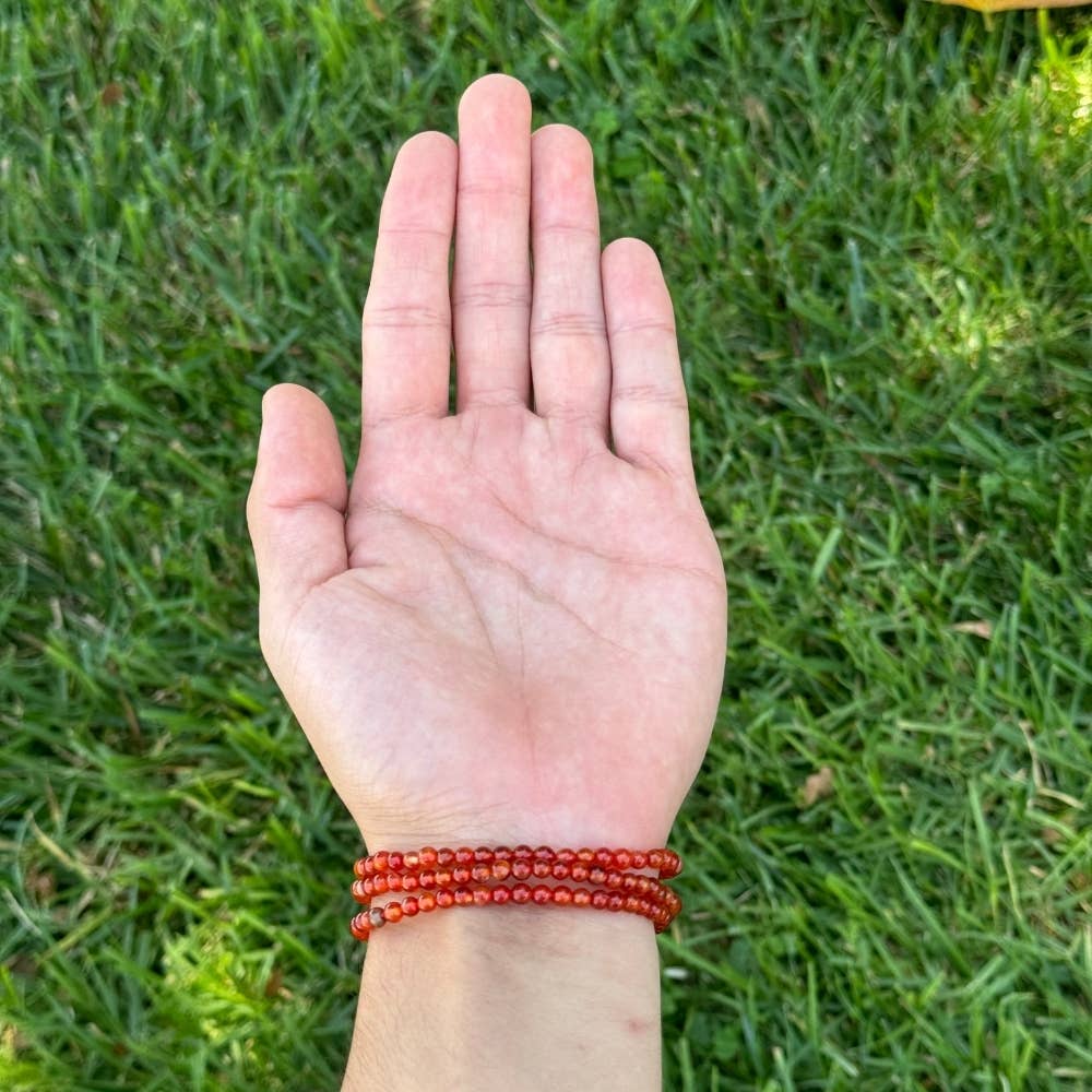 Carnelian -Crystal Bracelet - 4mm