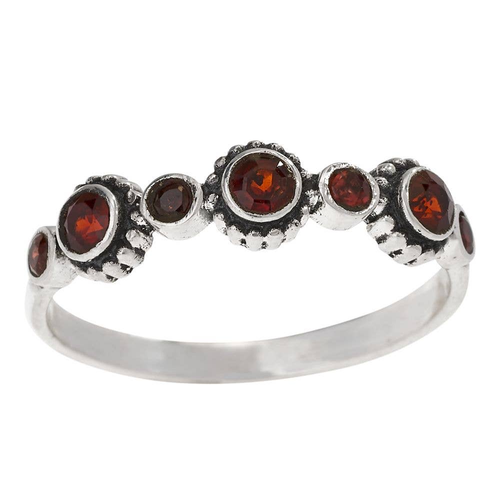 Passion Glow Garnet Sterling Silver Ring: 5