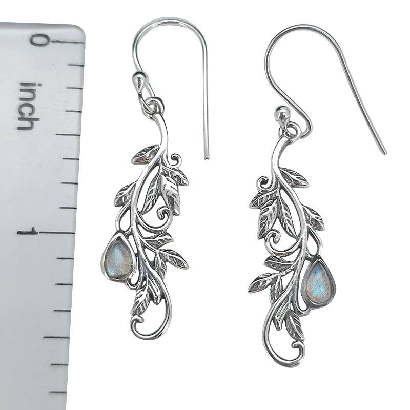 Labradorite Sterling Silver Earrings On Hooks