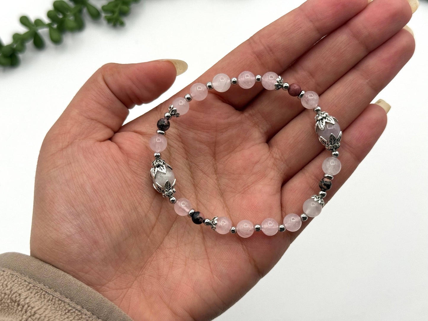 I AM ENOUGH - Kunzite, Rose Quartz, and Rhodonite Bracelet