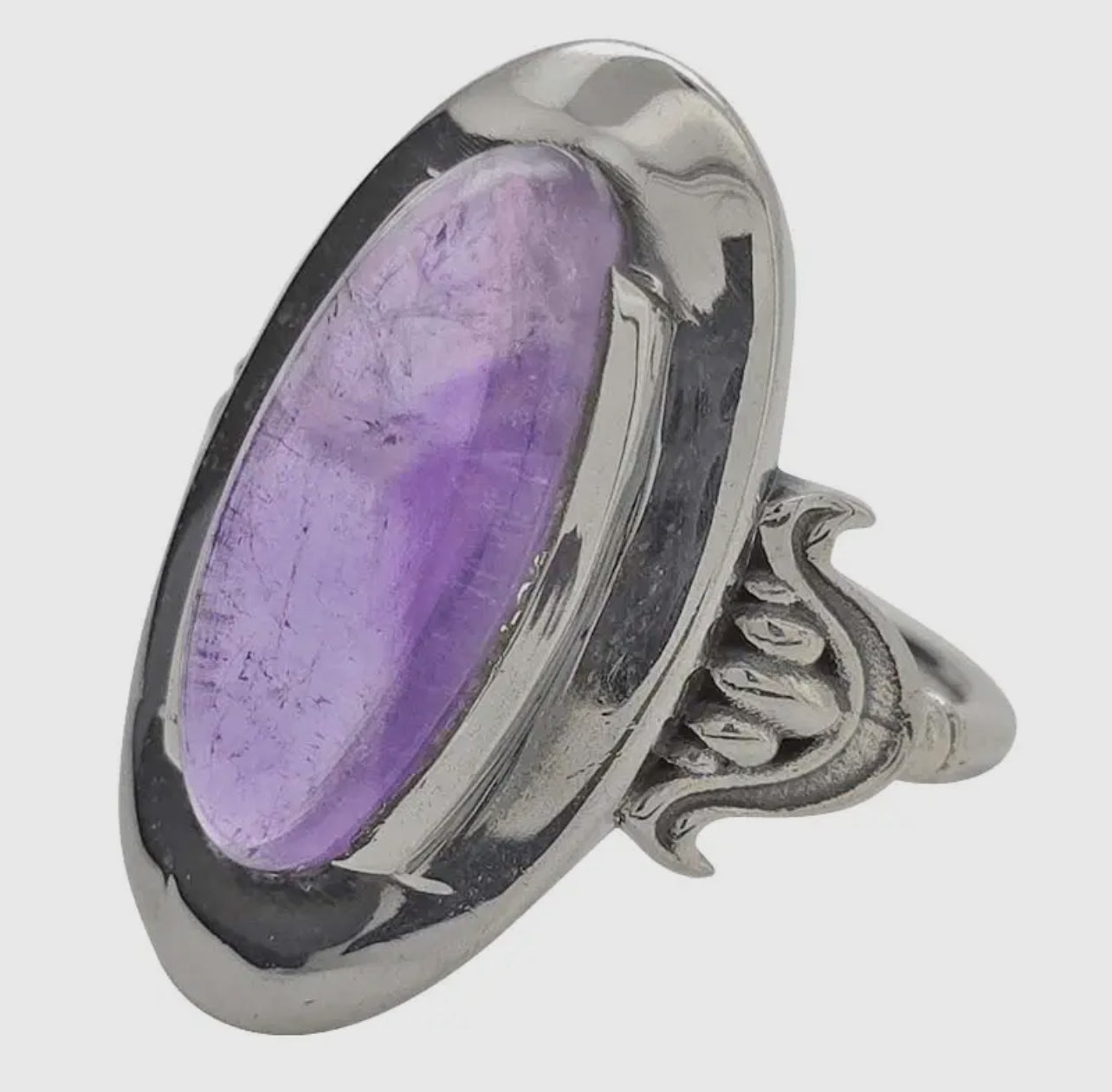 Amethyst Oval Sterling Silver Ring