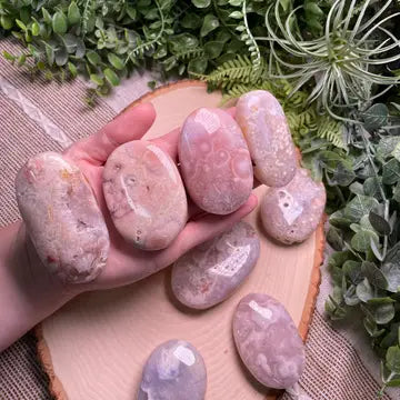Pink Amethyst/Flower Agate Palmstone