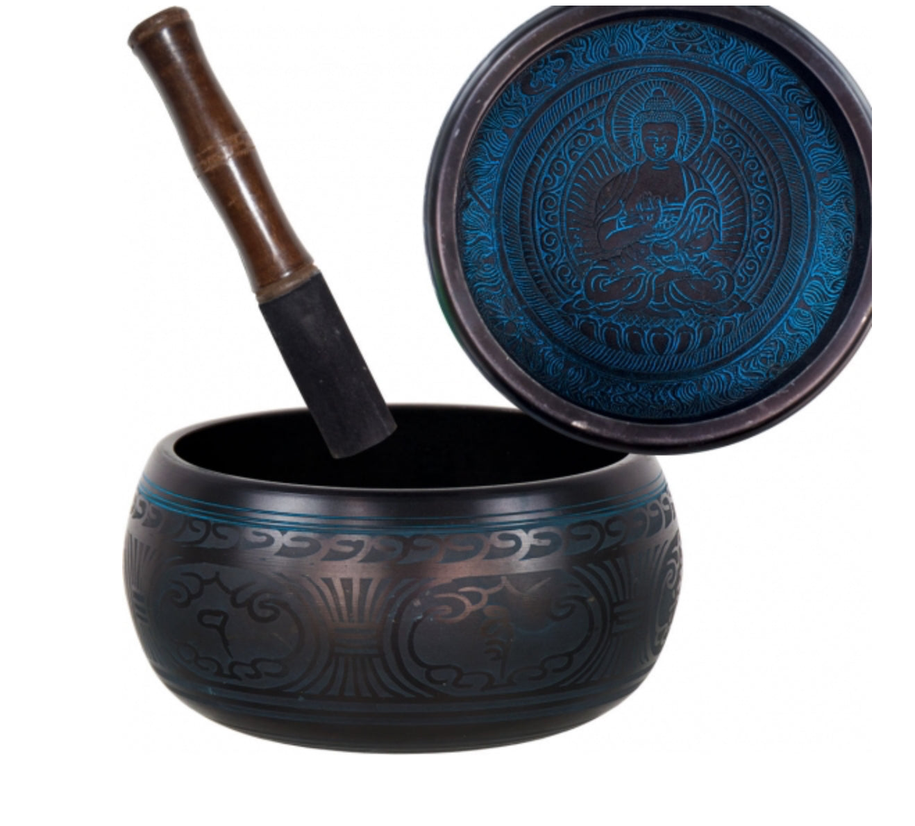 Singing Bowl Round Sides 7” Medicine Buddha Blue