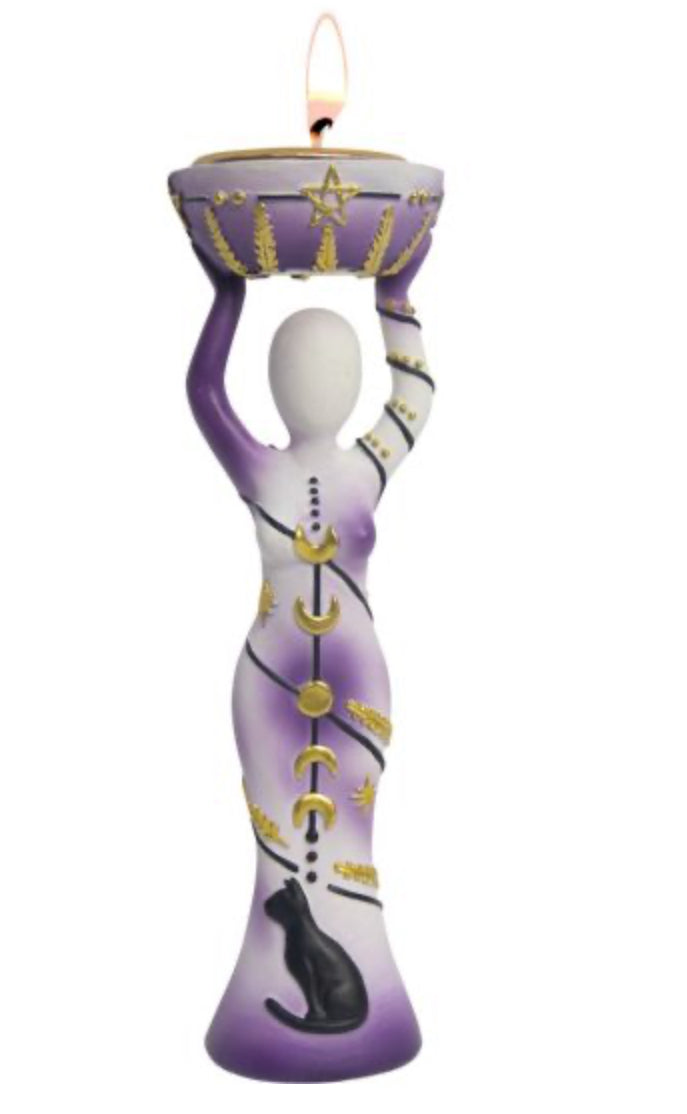Polyresin T-Light Holder Moon Goddess