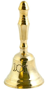 Triple Moon Brass Altar Bell - 5"H