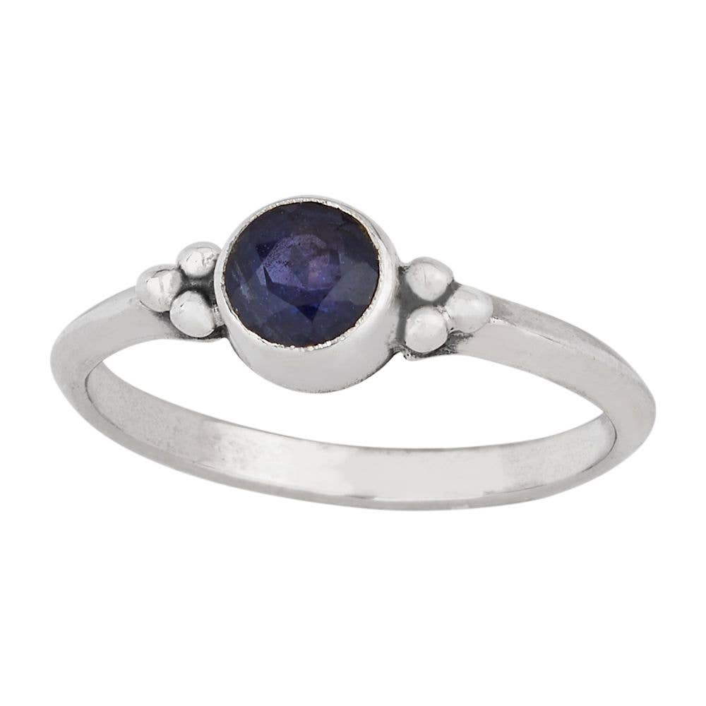 Sweet September Sapphire Sterling Silver Ring: 6