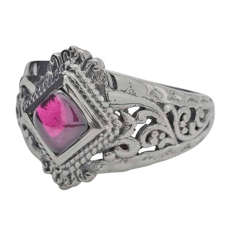 Garnet Sterling Silver Ring: 7