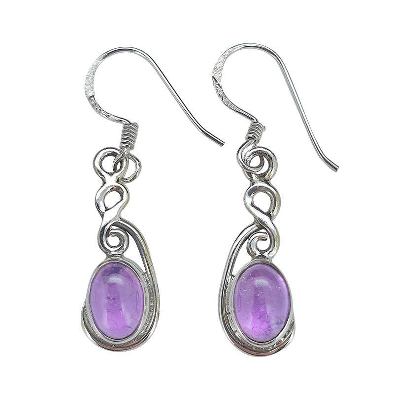 Amethyst Sterling Silver Dangle Earrings