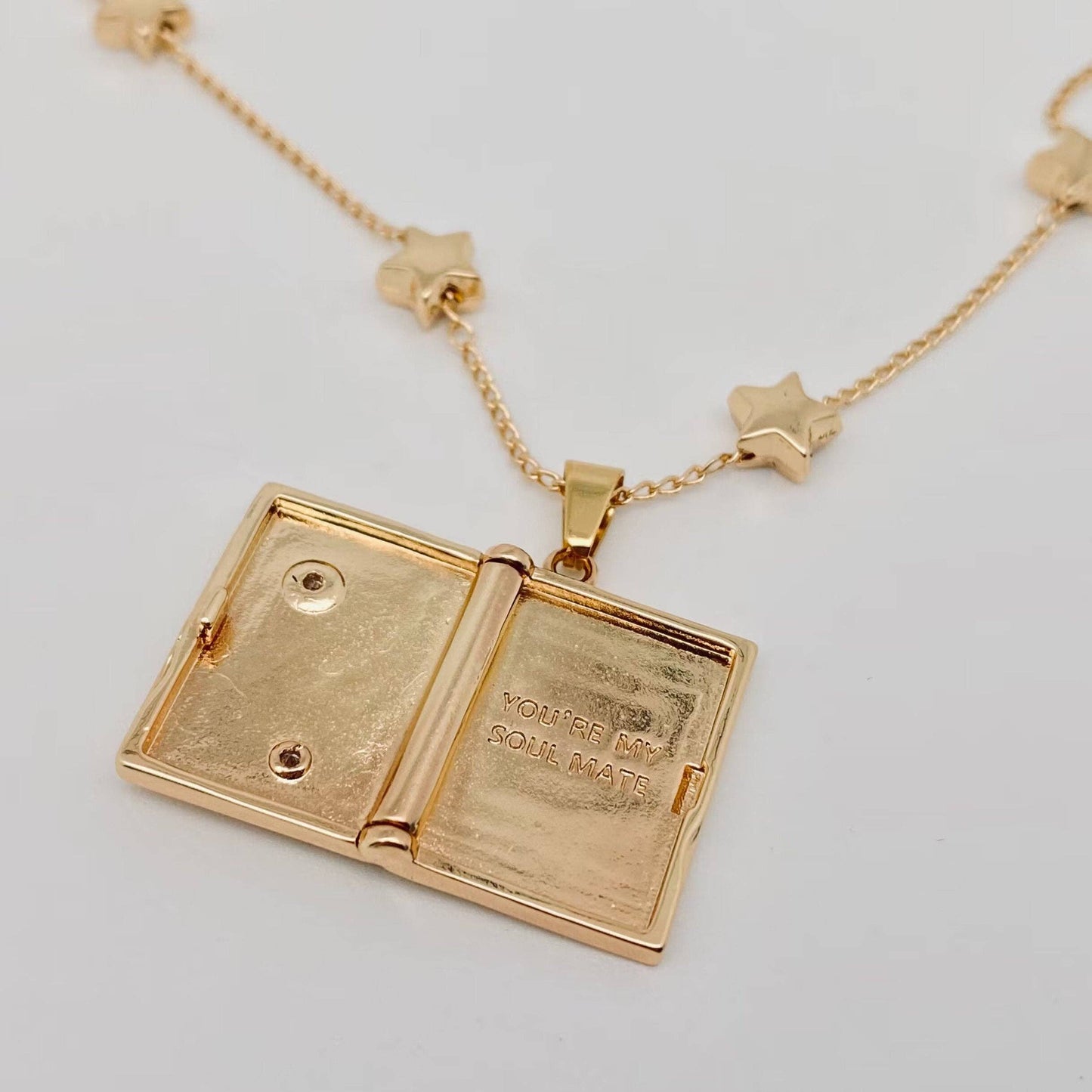 "You're My Soulmate" Star Moon Album Pendant Necklace - MS