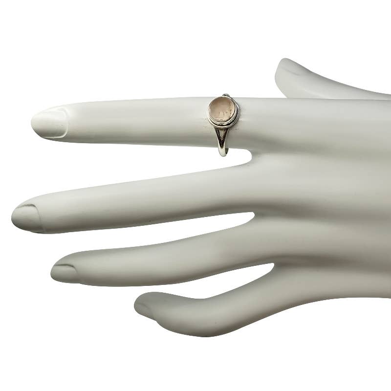 Rose Quartz Sterling Silver Ring : 7