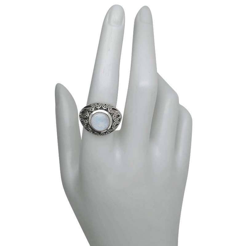 Moonstone Sterling Silver Ring: 8