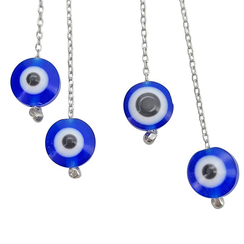 Evil Eye Glass Dangle Earrings