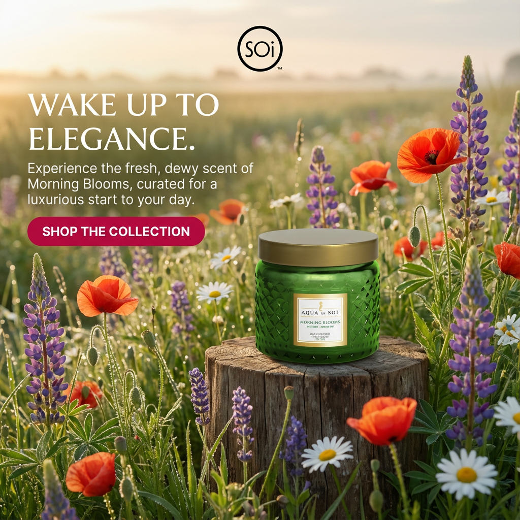 Morning Blooms Faceted Jar 11oz