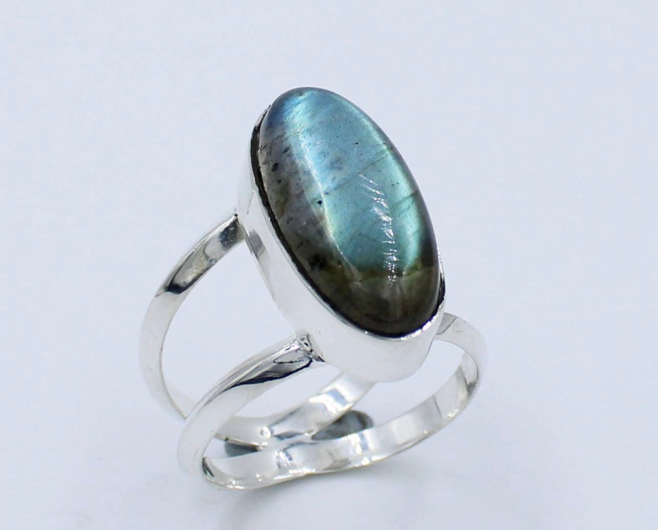 Labradorite Oval Sterling Silver Ring