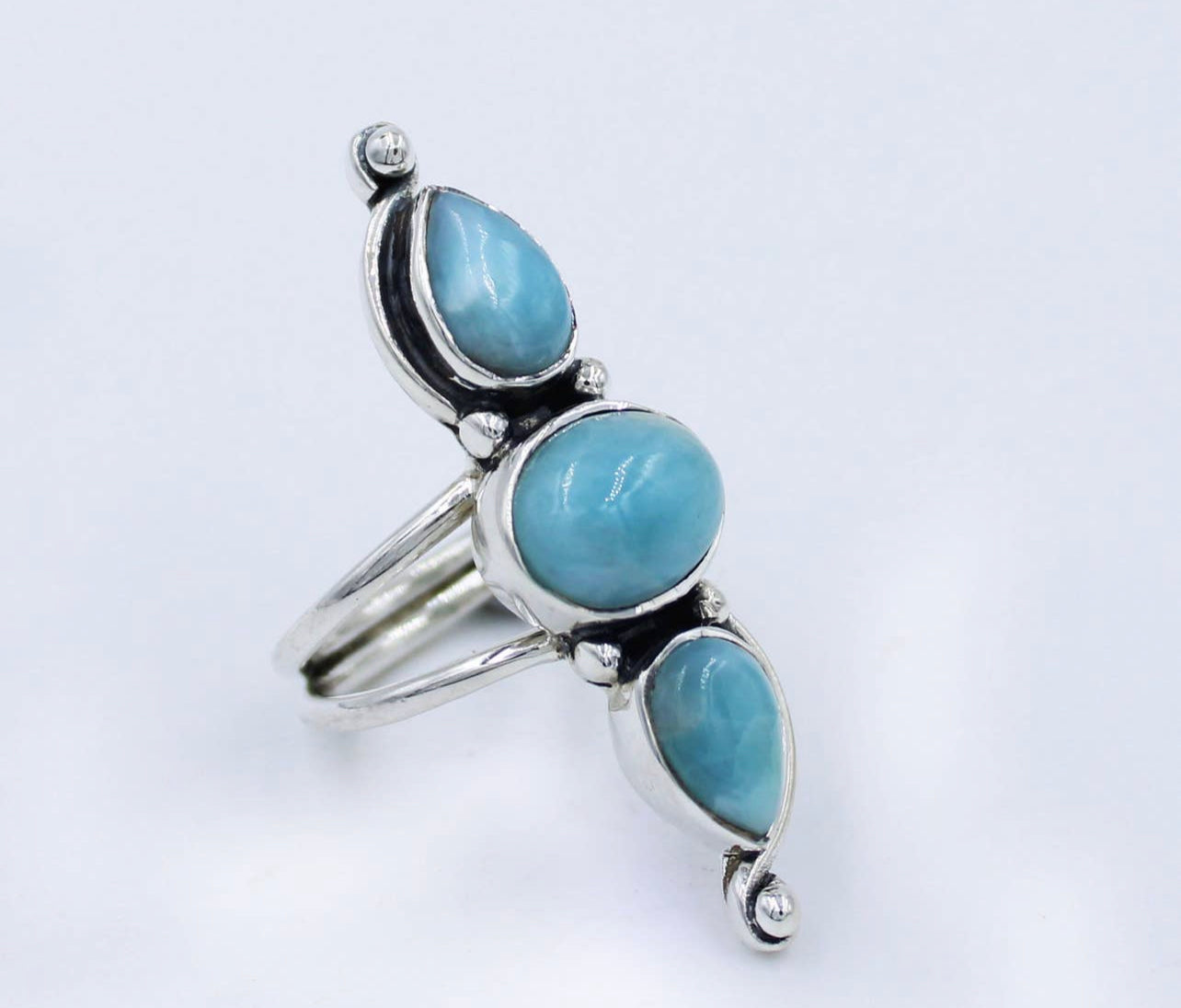 Larimar Pectolite Sterling Silver Ring