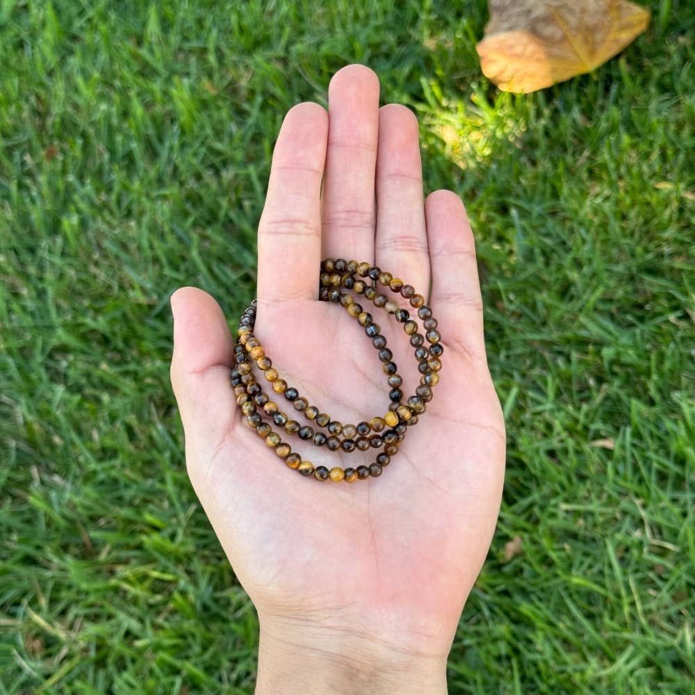 Tiger's Eye -Crystal Bracelet - 4mm