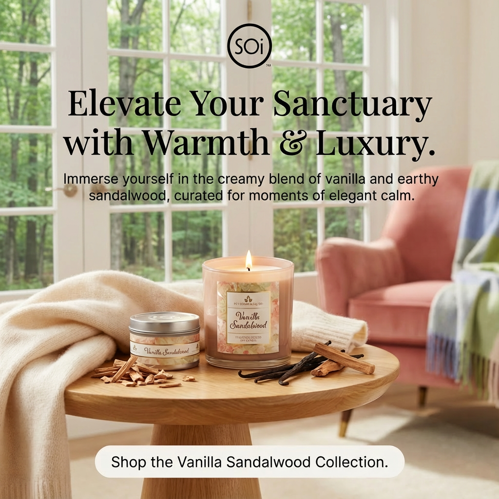 Vanilla Sandalwood  8oz Travel Tin Candle