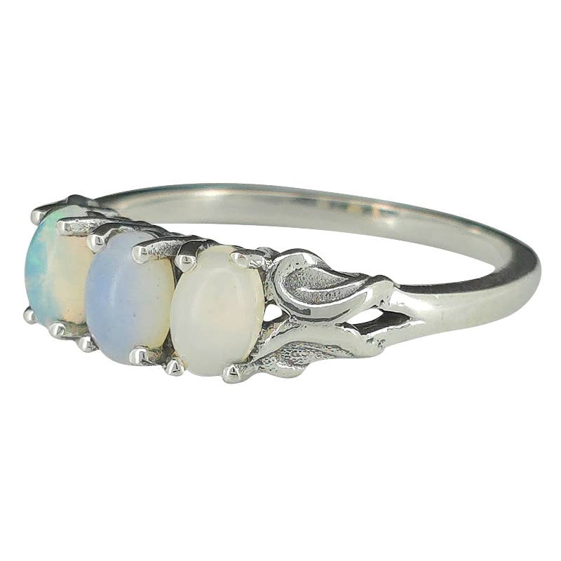 Opal Sterling Silver Ring: 8