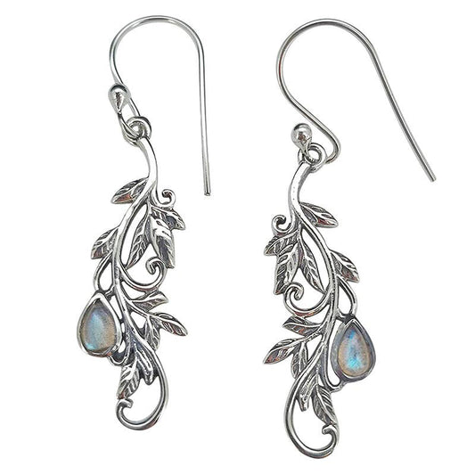 Labradorite Sterling Silver Earrings On Hooks