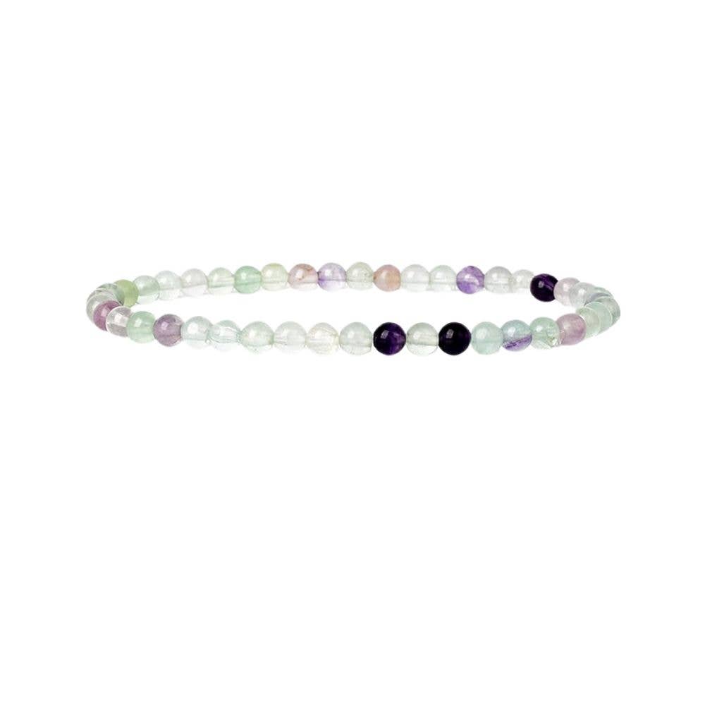 Fluorite -Crystal Bracelet - 4mm
