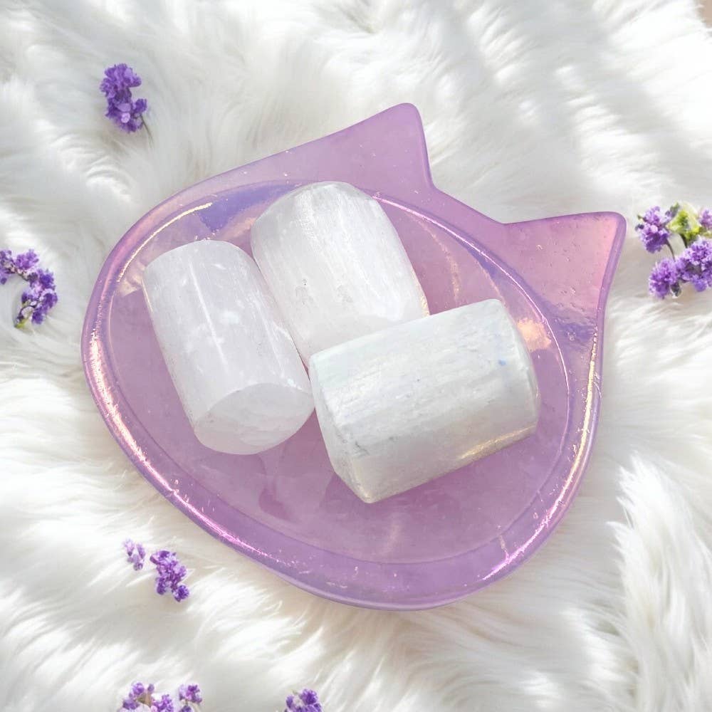 Aura Rainbow Quartz Trinket Dish, Cat