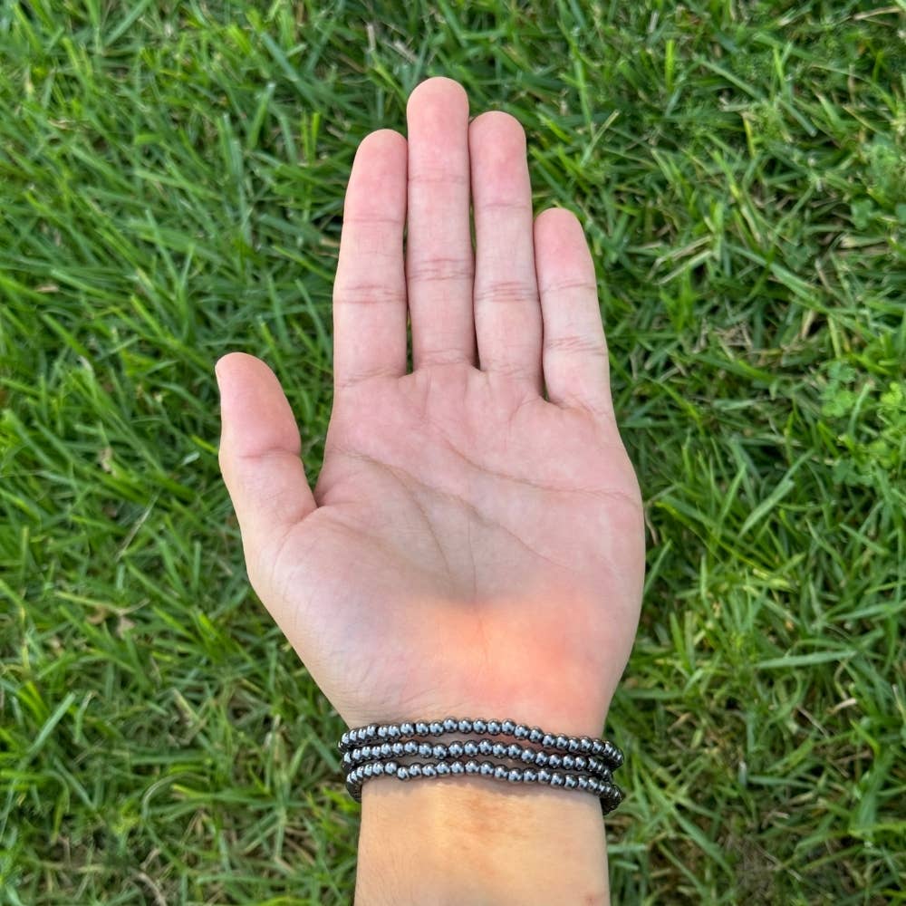 Hematite -Crystal Bracelet - 4mm