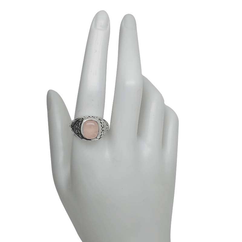 Rose Quartz Sterling Silver Ring : 7