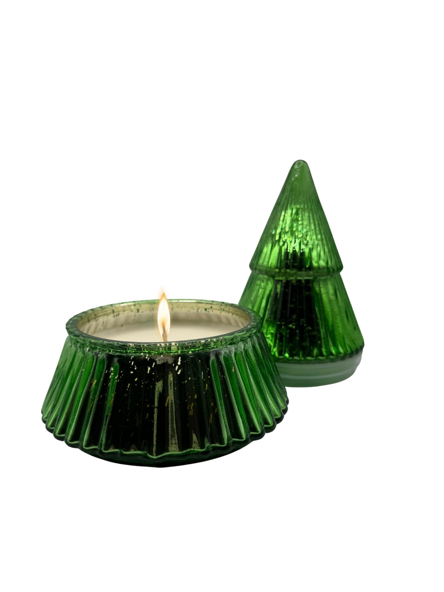 Mistletoe & Holly Glass Tree Candle 9oz