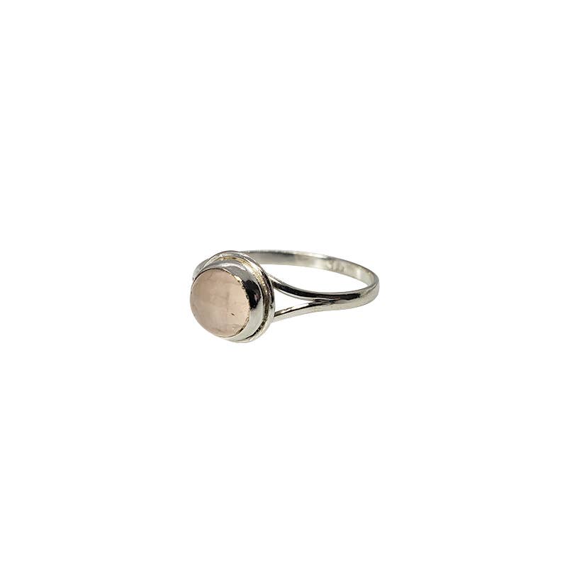 Rose Quartz Sterling Silver Ring : 7