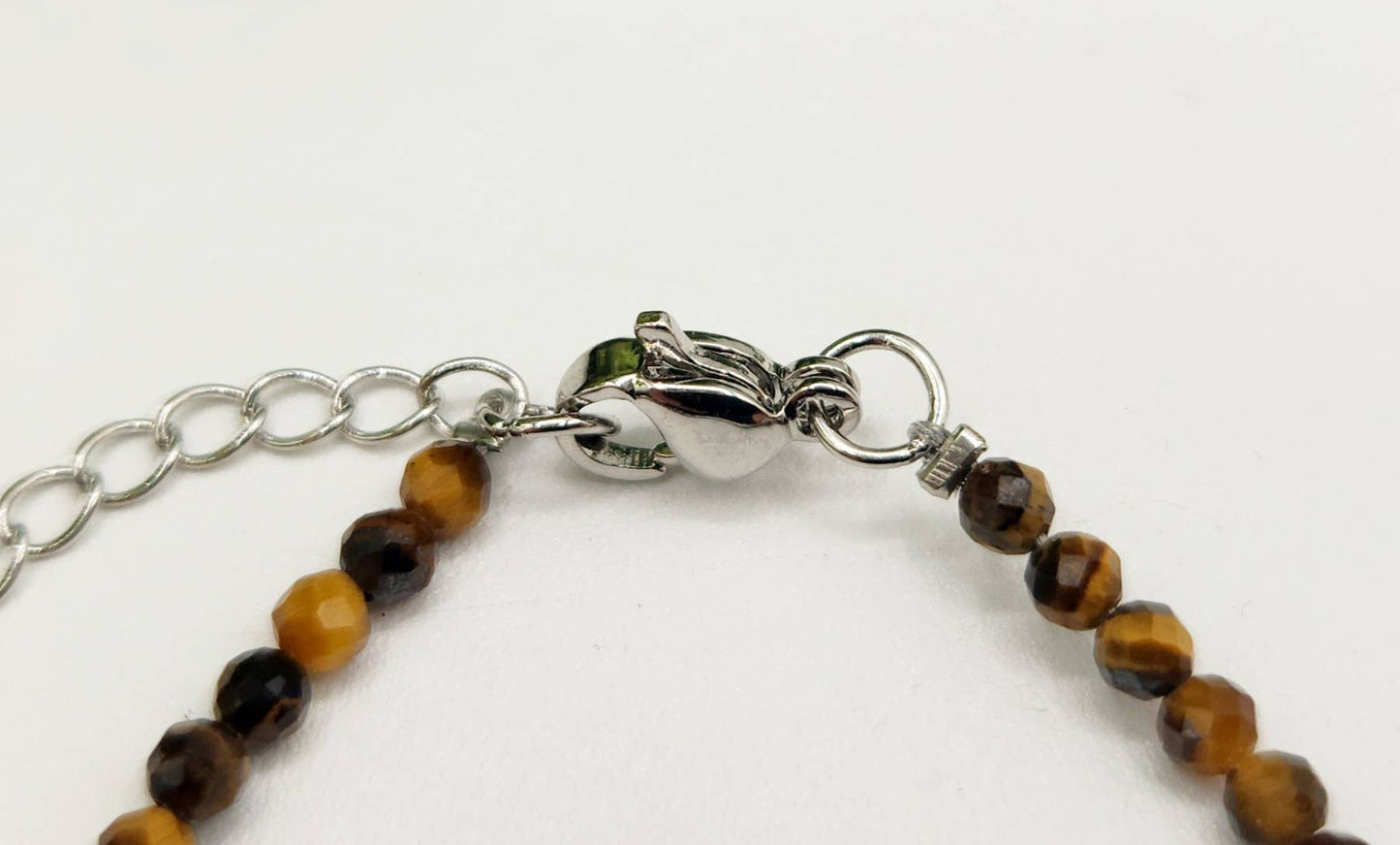 Tiger Eye Bracelet Faceted 3MM w/Silver Color Clasp