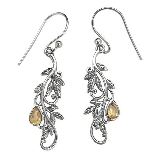 Citrine Sterling Silver earrings On Hooks