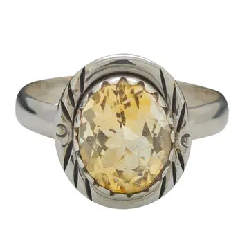 Faceted Citrine Ring