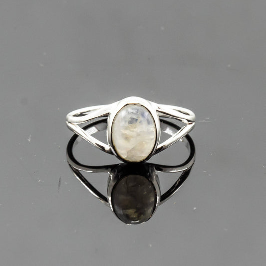 Rainbow Moonstone Ring Sterling Silver 925  : 8