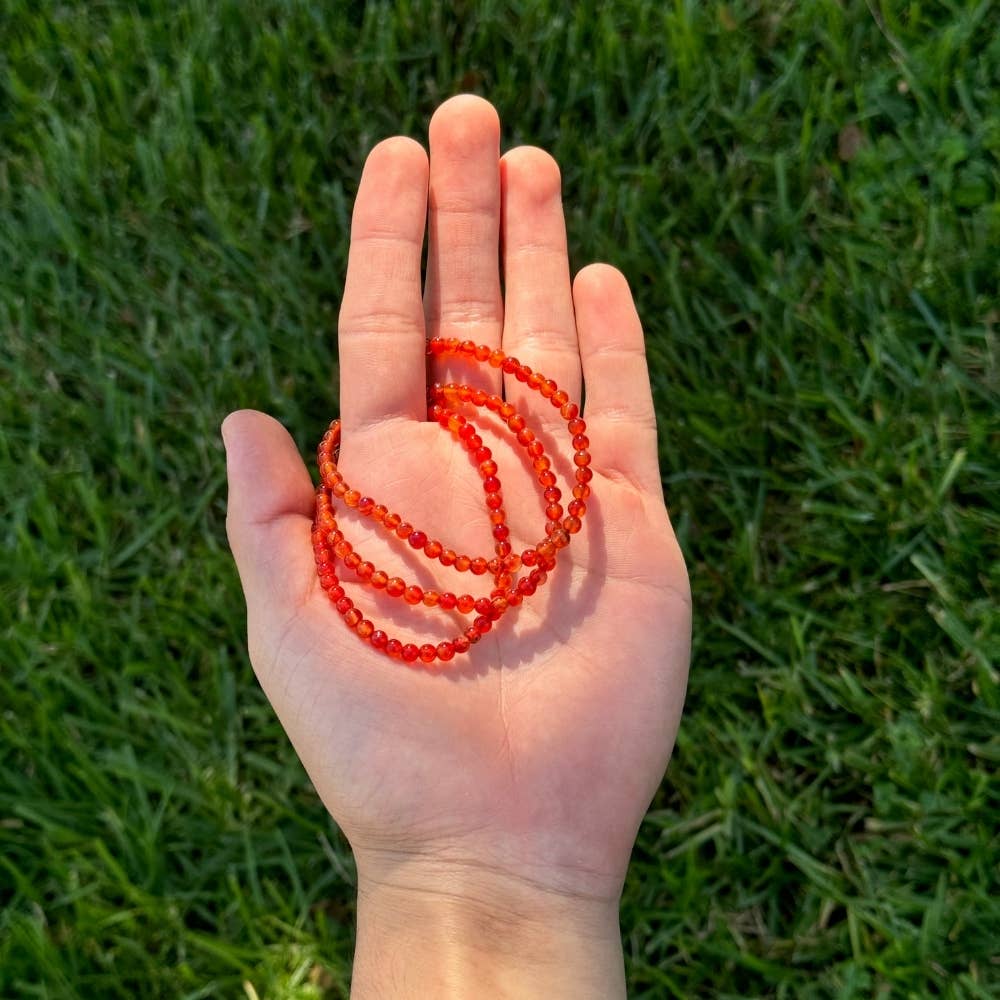 Carnelian -Crystal Bracelet - 4mm