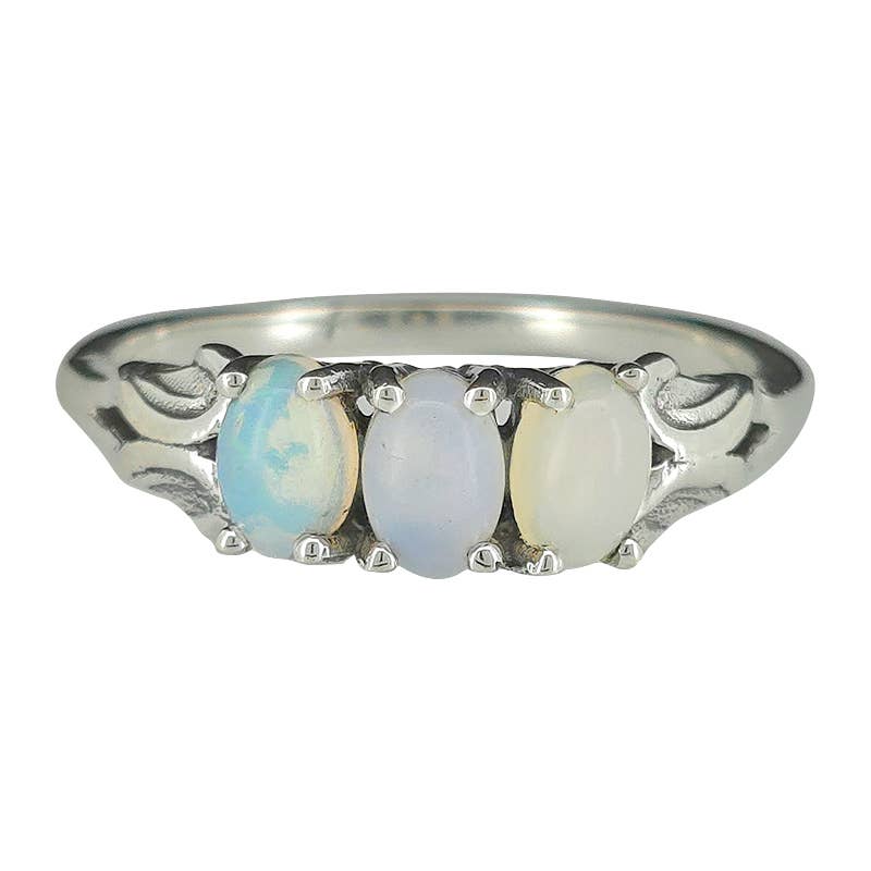 Opal Sterling Silver Ring: 8