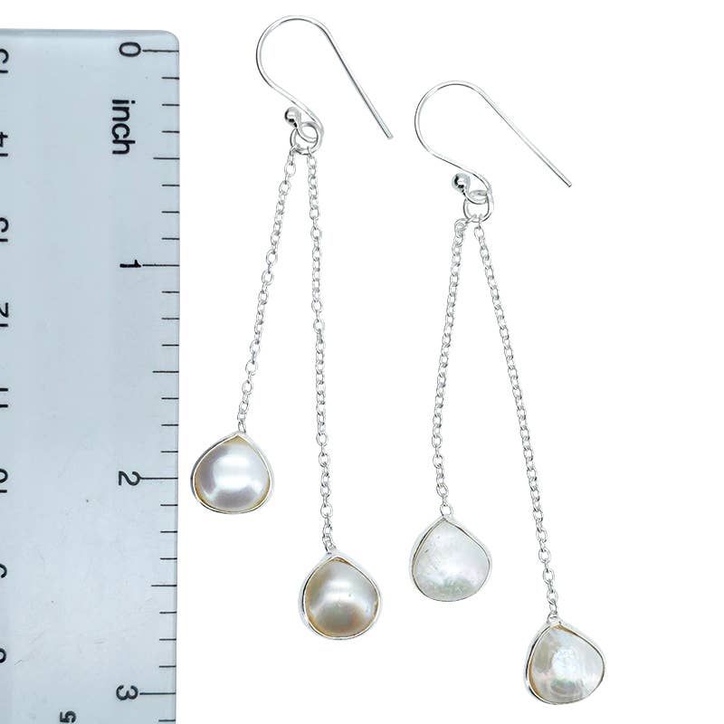 Pearl Sterling Silver Dangle Earrings
