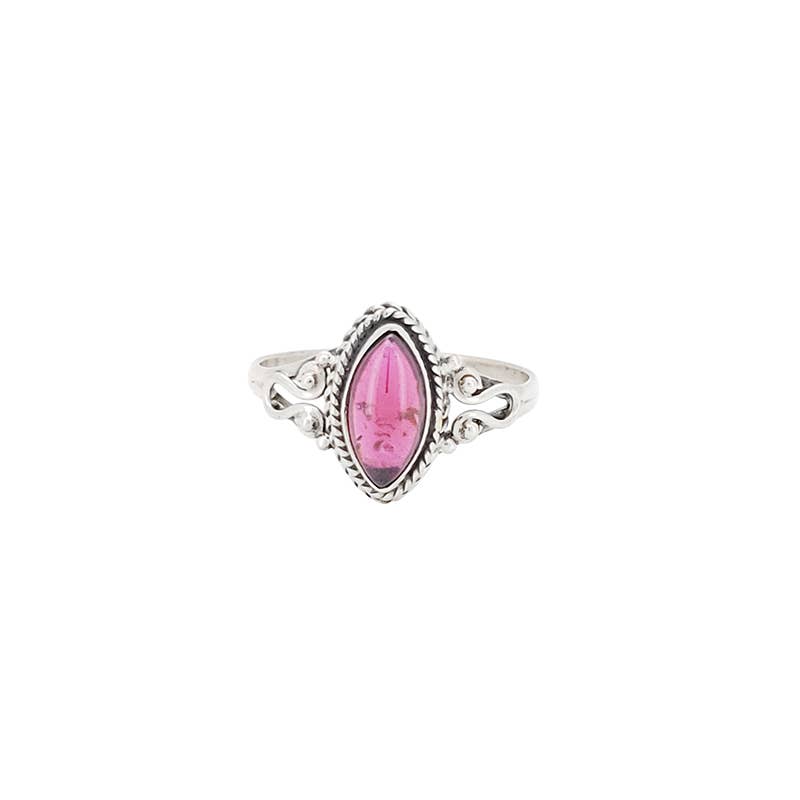 Garnet Sterling Silver Ring: 7