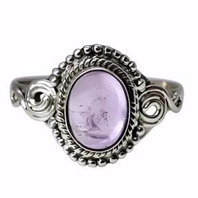 Amethyst Stone Sterling Silver Ring: 9