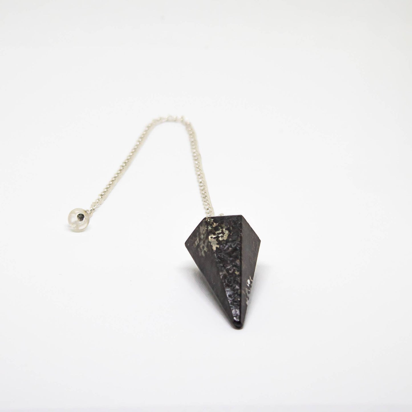 Nuummite Gemstone Pendulum Silver Color Chain