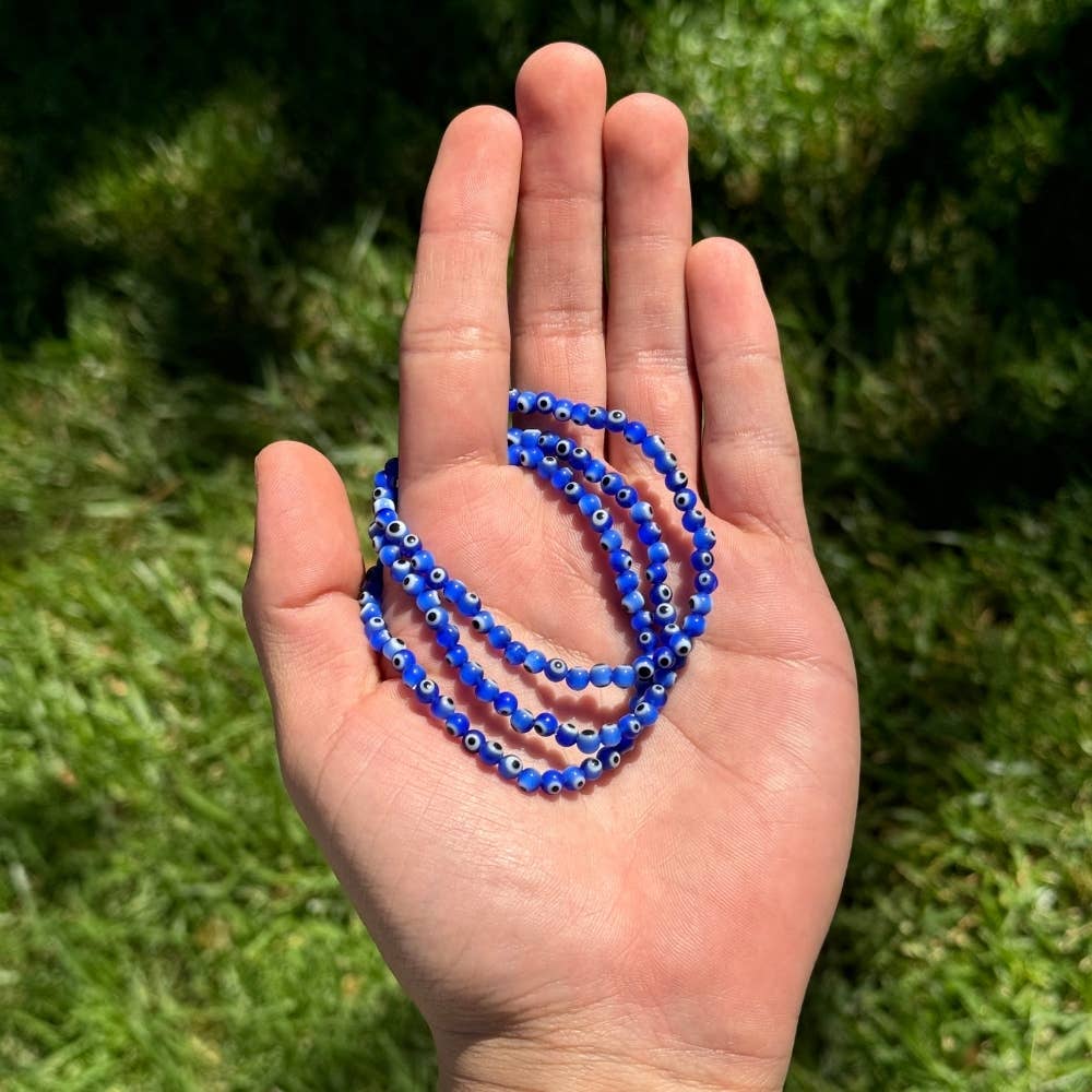 Bracelet - 4mm Dark Blue Evil Eye
