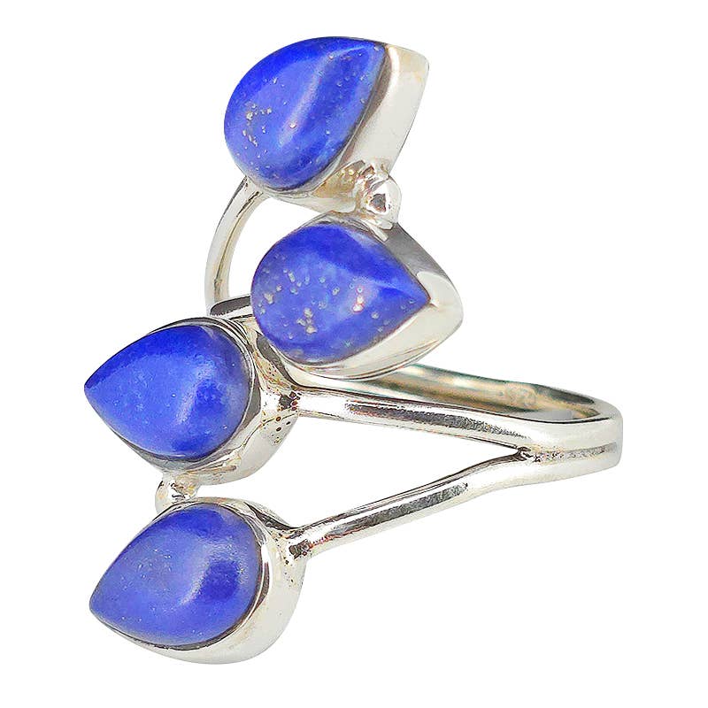 Multi Stone Lapis Adjustable Ring