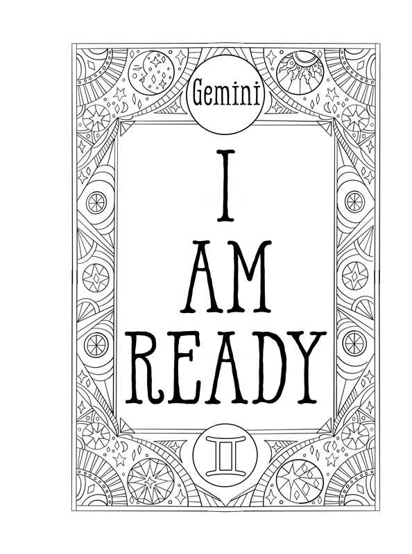 Gemini: Your Cosmic Coloring Book by Mecca Woods: Paperback; 48 pages / English